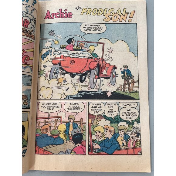 Spire Christian Comics Archies One Way 1973 Red Car Cover Vintage Bagged Boarded - Picture 4 of 8